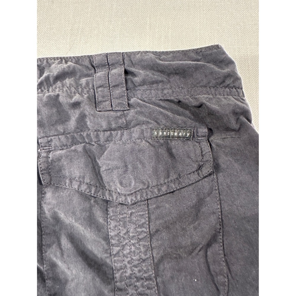 Sanctuary Clothing Womens Cargo Pants Black Tencel Cropped Utility size 26 - Picture 8 of 8